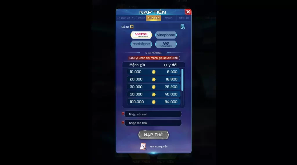 Hệ thống nạp / rút tiền nhanh chóng tại Win79 Club